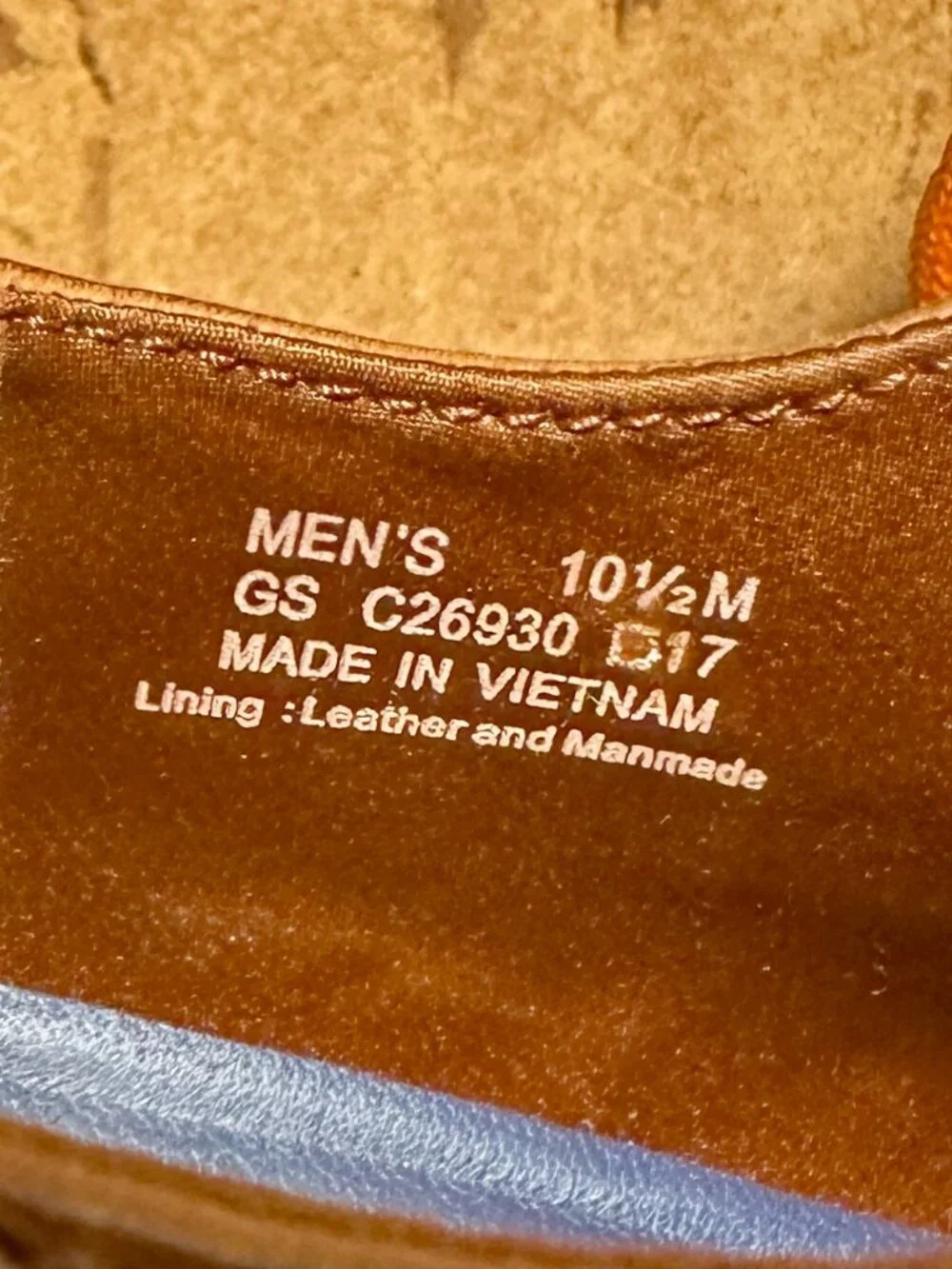 Cole Haan Men’s Wingtip Derby Shoes British Tan Size 10.5 C26930